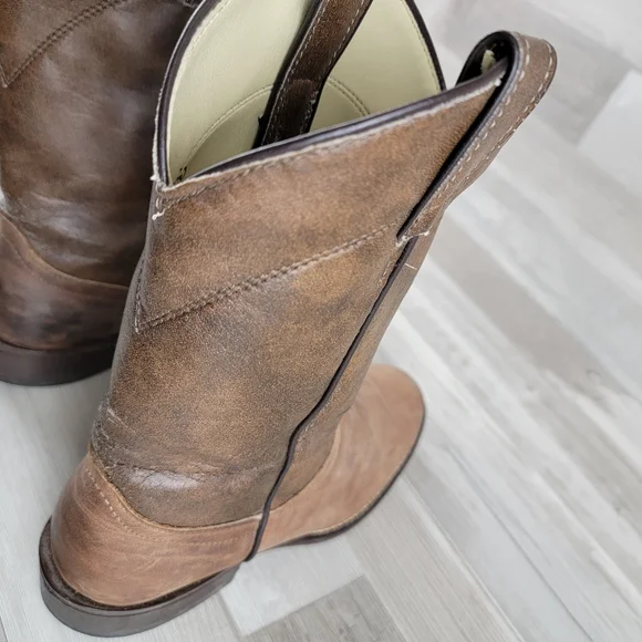 Laredo 2 Tone Brown Leather Western Cowgirl Boots Women's Size 8.5M USA Made - Picture 16 of 16